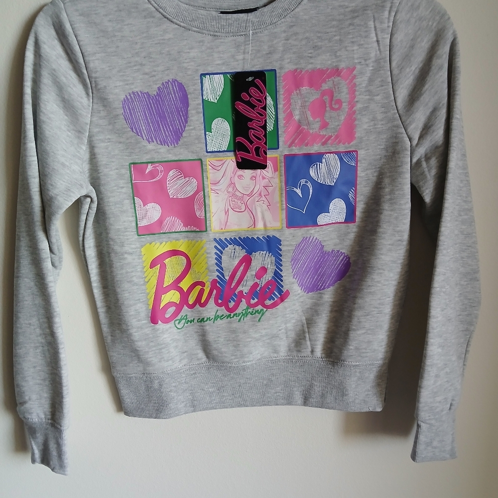 NWT Barbie Sweatshirt Gray Size Small - Picture 2 of 11